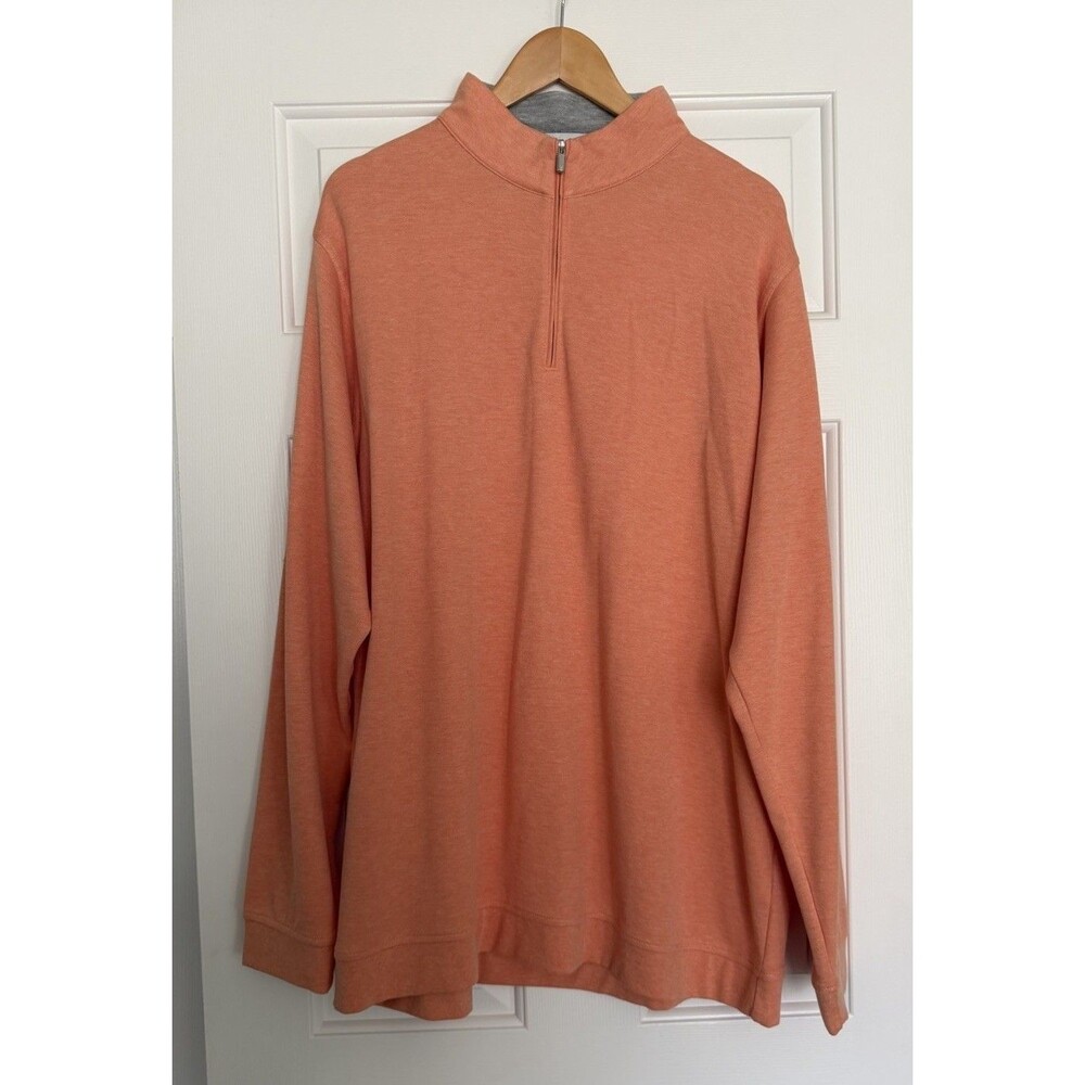Peter Millar Orange Quarter Zip Pullover Size XXL Cotton Blend